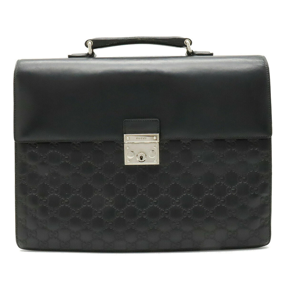 Gucci Guccissima Business Bag Briefcase Leather Black